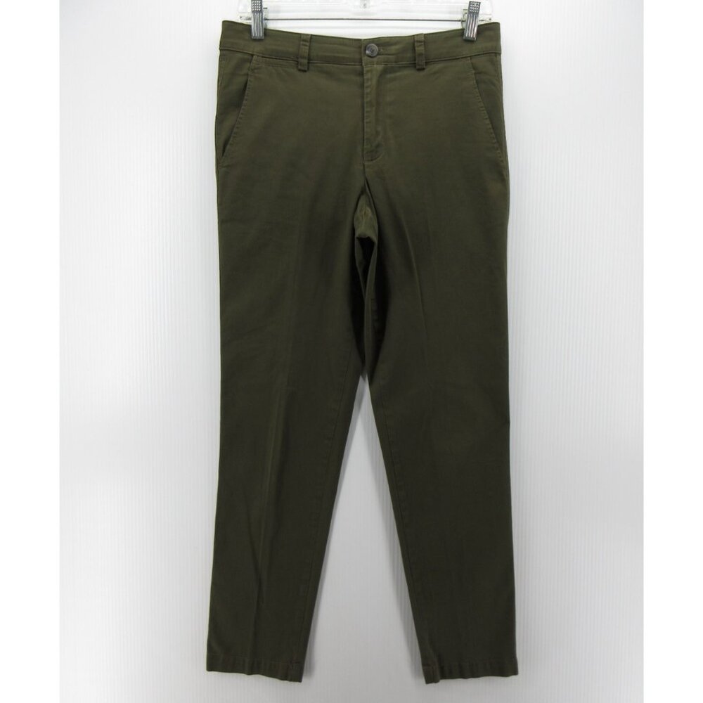 Vince Pants 4 Olive Chino Slim Straight Trousers Preppy Minimalist *